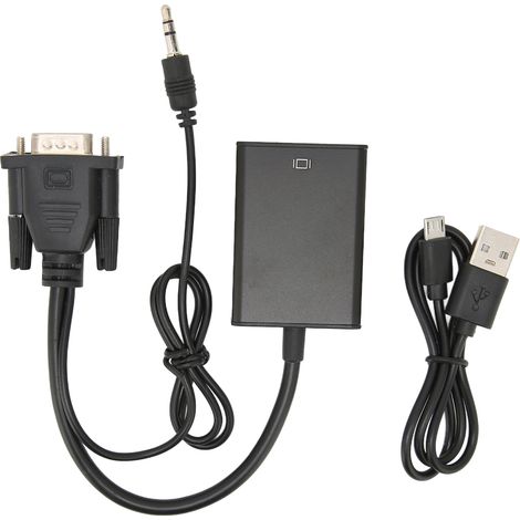 Convertisseur VGA vers HDMI pour PC à Télévision, Câble Adaptateur Vidéo Haute Définition (1/5)