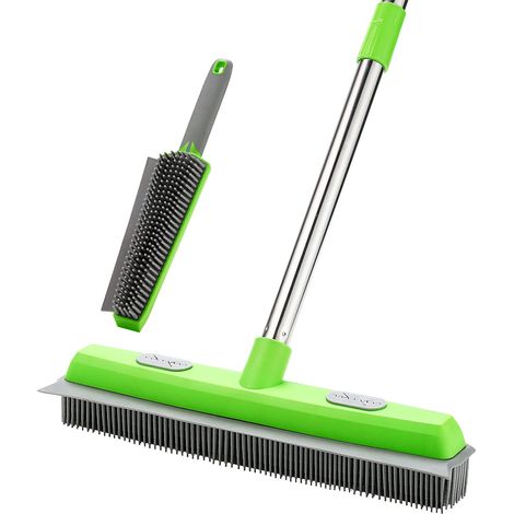 Balai en Caoutchouc pour enlever Les Poils d'animaux domestiques, Balai avec raclette, Brosse Anti-Peluches Portable, Outil d'épilation des Poils d'animaux pour Moquette, parquet, carrelage, fenêtre (1/5)