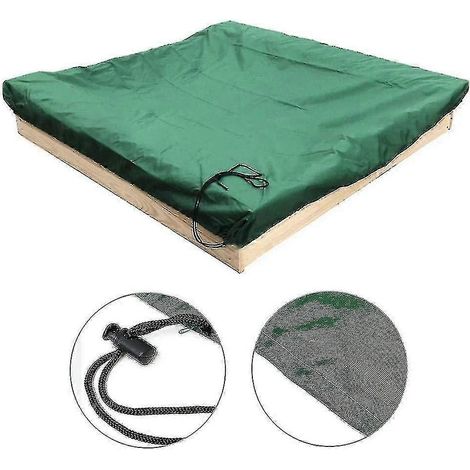 Couverture de bac à sable carrée avec cordon de serrage, résistante à la poussière et imperméable. (1/2)