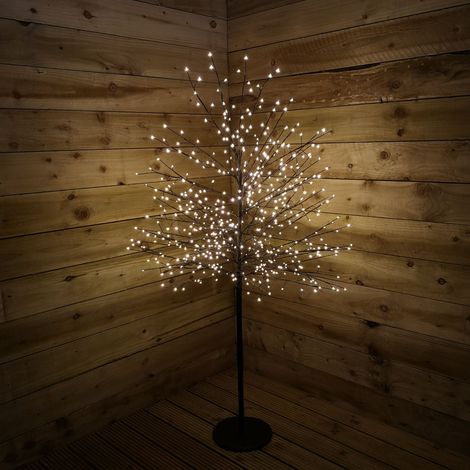 1.5m 5ft Outdoor Black Micro Dot Christmas Blossom Tree with 580 Warm White LED (1/5)