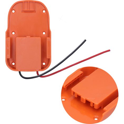 L'adaptateur de batterie avec trous de fixation est compatible avec les connecteurs d'alimentation Richie 18V et AEG 18V. (1/5)