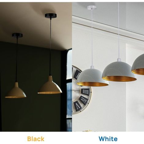 Suspension E27 avec anneau à vis, câble tissu réglable 100cm, suspension compatible avec abat-jour, douille idéale pour suspension de cuisine, noir (1/3)