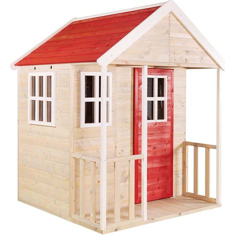 Wendi Toys Holz Spielhaus Fuchs Natur 120x120x155 cm (1/5)