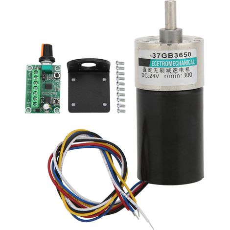 Moteur sans balais CC24V, faible vitesse avec support régulateur pour micro-machinerie XD-37GB3650, 300 tr/min (1/5)