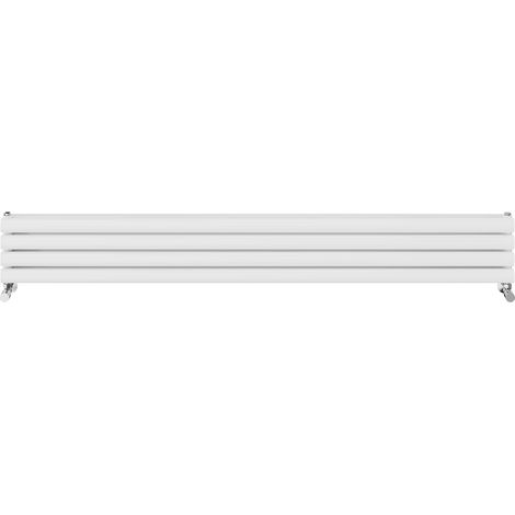 Warmehaus Horizontal Radiator Oval Double Panel White 236x1800mm (1/5)