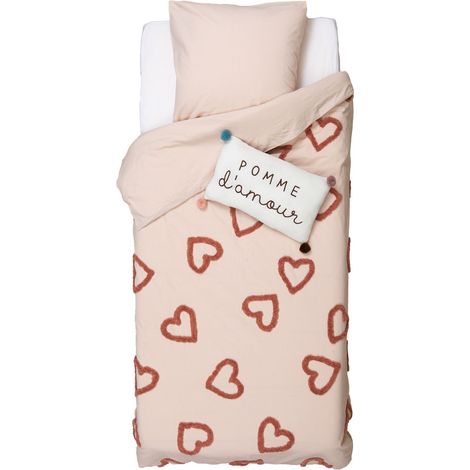 Parure de lit enfant 100% coton tufté AMOUR (1/4)