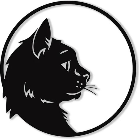 Le chat laser de conception de murs métalliques Art Noir pendu décoration (1/5)