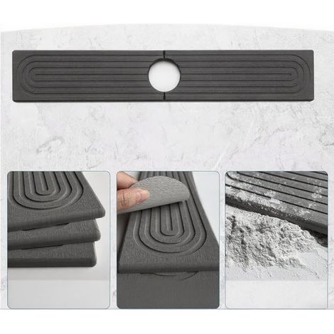 Tapis de robinet minimaliste nordique en terre de diatomées, séchage rapide pour cuisine et salle de bain (gris foncé, 2) (1/5)