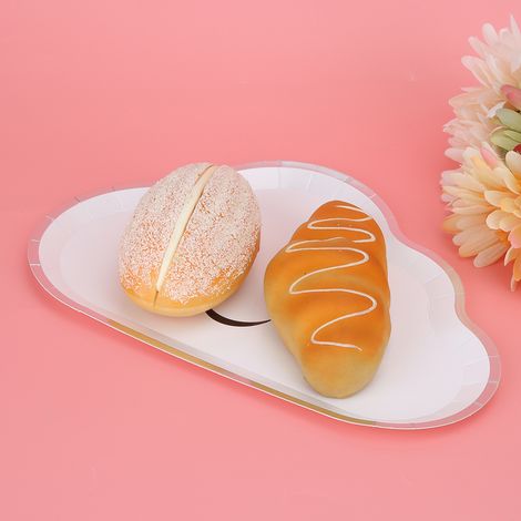 Lot de 8 assiettes en papier jetables à motif nuage, idéales pour les fêtes d'anniversaire et de mariage. (1/5)