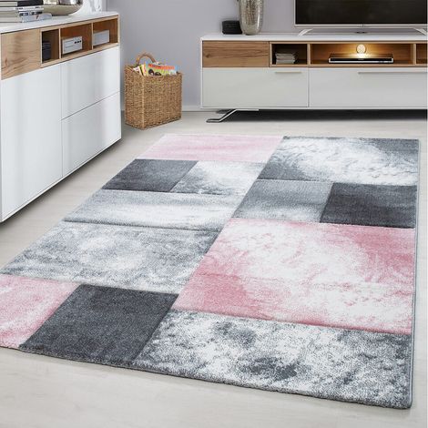 Tapis design pour salon géométrique Nicoletta Rose 80x150 (1/5)