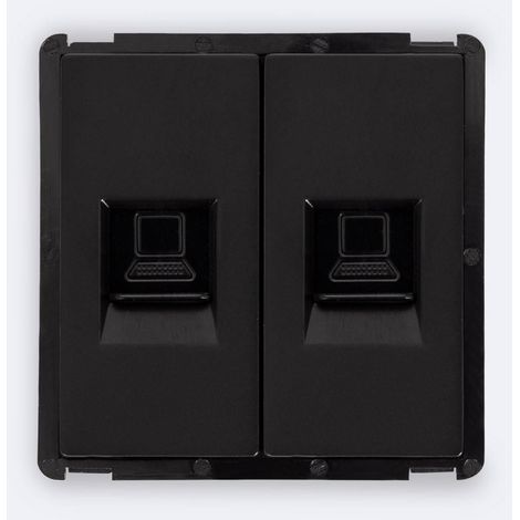 Toma RJ45 Cat 6 Doble Internet Modern Negro