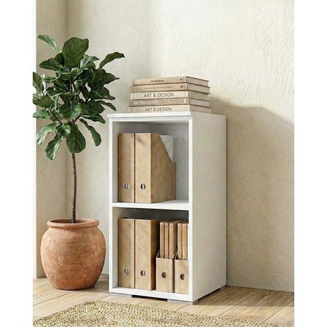 Armadio ufficio Augusta - Mobile archivio - 1 mensola inclusa - L. 45 x H. 83 x P. 42,5 cm – Bianco (1/4)