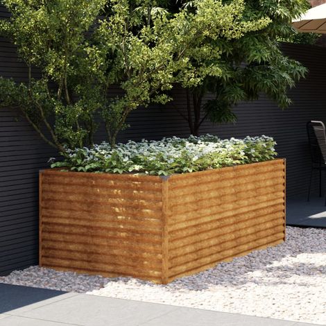 vidaXL Garden Raised Bed 196 x 100 x 69 cm Galvanised Steel