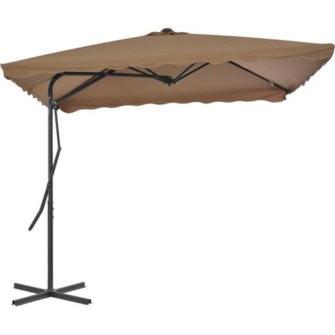Sonnenschirm mit Stahl-Mast 250x250 cm Taupe