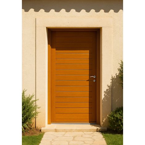 Porte D'entree Bois Pleine, Laura, H215 X L90 Côte Tableau P, Gauche (poignee, Barillet Ref 010723no) Gd Menuiseries