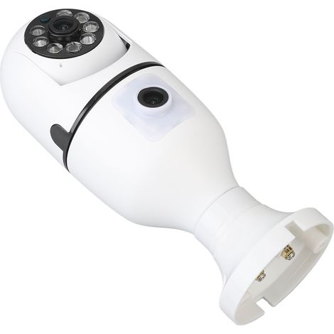 Caméra de sécurité à ampoule E27 avec vision panoramique à 360°, résolution 1920 x 2160, suivi automatique, contrôle via application, communication bidirectionnelle, double objectif, 110-220 V. (1/5)