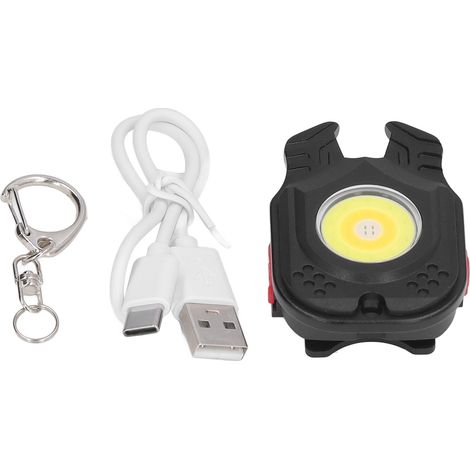 Lampe porte-clés de poche 500 lm, lampe COB multifonctionnelle avec support magnétique et base de chargement USB