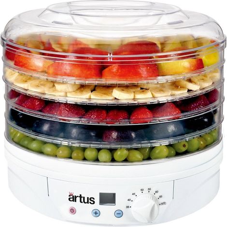 Reber Artus D03 Deshidratador Digital De Alimentos 260W 5 Compartimentos Diámetro 32Cm Blanco
