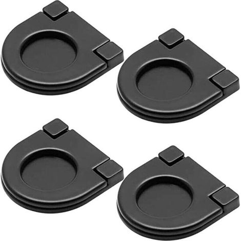 4 Pièces Poignées invisibles, Poignées de porte de tiroir armoire de cuisine boutons 36mm, tirette avec vis, Poignée de tiroir de quincaillerie d'armoire de cuisine horizontale (Noir) (1/4)