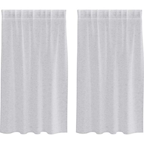 Maison Exclusive - Voile-Vorhang 2 pcs Hellgrau 140 x 140 cm Poly