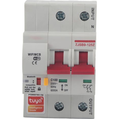 Intelligenter WLAN-Leistungsschalter, Smartphone-App, Fernschalter, flammhemmendes Gehäuse aus PA66-DSM, 220 V Wechselstrom (1/5)