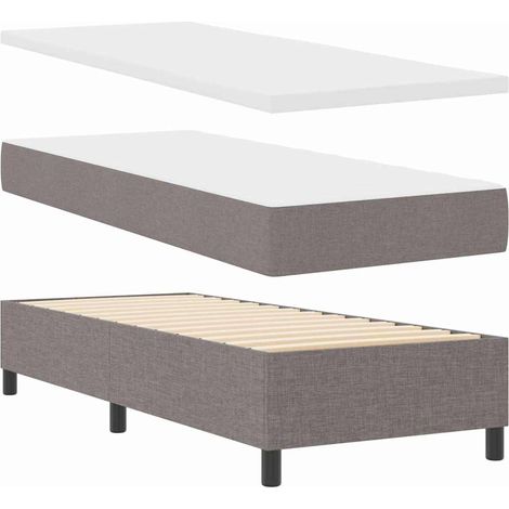 vidaXL Box Spring Bed with Mattress & Bench Taupe 80x200 cm Fabric (1/5)