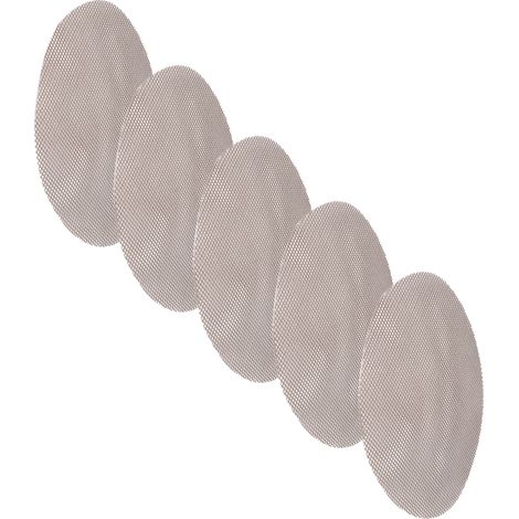 Lot de 5 tapis de barbecue ronds résistants aux hautes températures, réutilisables et antiadhésifs, de 36 cm de diamètre, couleur marron. Grille de barbecue pour pizza. (1/5)