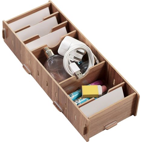 Organisateur De Bureau - Porte-cartes De Visite En Bois - Pour Espace De Travail Organisé - 1 Pièce (1/5)