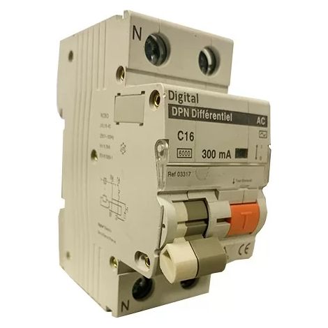 Digital 03317 Disjoncteur 2P+N  16A 230V courbe C 6kA