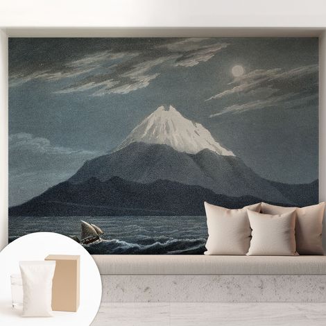 Papier peint avec colle pour décoration moderne de salon chambre à coucher cuisine et bureau Facile Nuit de pleine lune 208x146 cm (1/5)