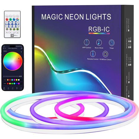 1M Neon LED Strip, Rainbow Effect, Flexible RGB Neon LED Strip, IP67 Waterproof Silicone LED Strip for Home, Bedroom, Garden, Outdoors (1/5)