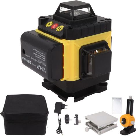 Niveau Laser 4D 360° Lignes Croisées Vertes pour Carrelage Sol, Laser Horizontal Vertical IP54, Prise EU 110‑240V (1/5)