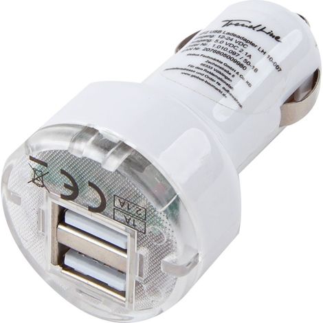 TrendLine KFZ Ladeadapter USB 12V 2 USB Ladebuchse Ladegerät Netzstecker