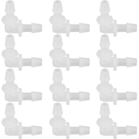 90°-Winkelstück aus Kunststoff mit Widerhaken, 5,6 mm, Adapter mit gleichem Durchmesser für Schläuche, 12er-Packung (1/5)