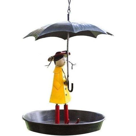 pair Mangeoire pour oiseaux, parapluie à chaîne en métal suspendu pour l'extérieur, mangeoire en métal pour fille, imperméable à la pluie (1/4)