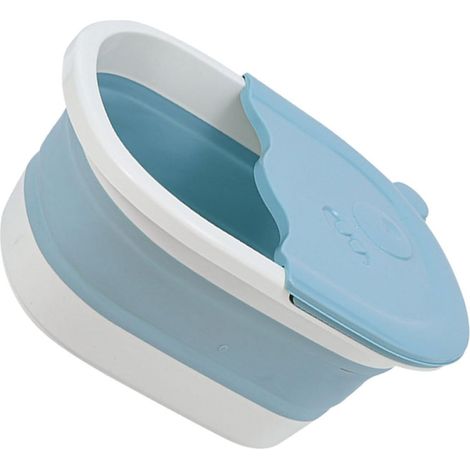 Bassine Pliable pour Bain de Pieds en Pp et Tpe, Seau Multifonctionnel Bleu pour Garçon et Filles, pour Massage et Détente la Maison