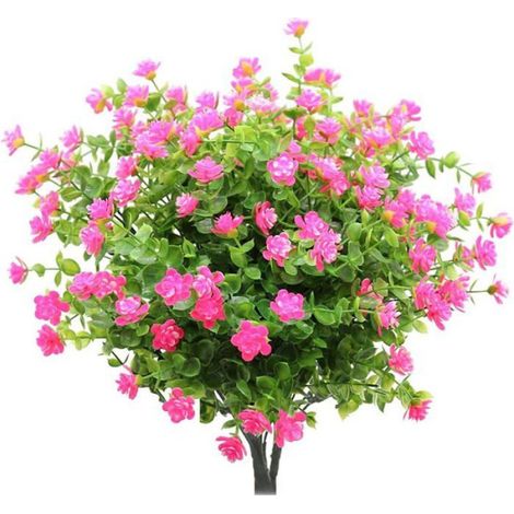 Fleurs artificielles - - Bouquets d'eucalyptus - 4 paquets - Plastique - Rose (1/2)
