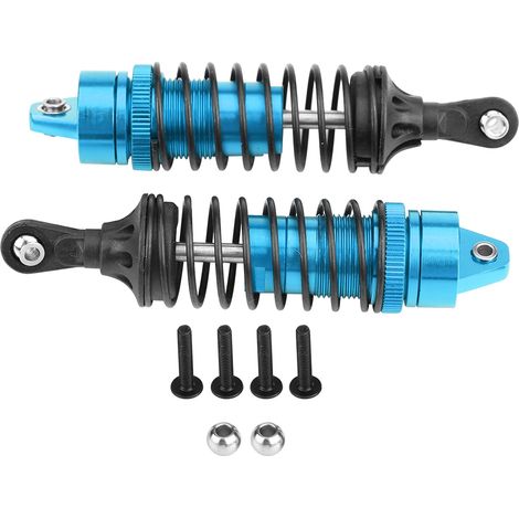 2 pièces Amortisseur Avant 100mm Bleu sans Ressort pour Traxxas Slash 4x4 1/10 Voiture RC (1/5)