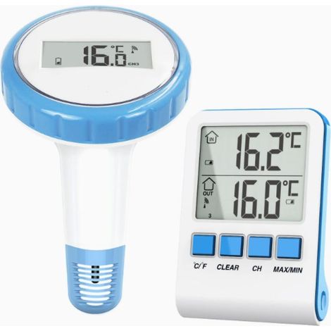 Thermomètre Piscine RF433 Connecté Thermomètre de Piscine,IPX8 Numérique Sans Fil Pool Thermometer pour Piscine,Bains à Remous,Spa,Aquarium,Lecture Facile (1/5)