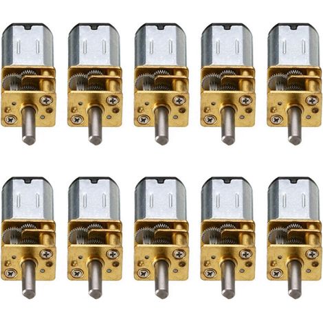 10 moteurs à engrenages N20 de 30 tr/min, 6 V CC, avec réducteur et roue dentée en métal (1/3)