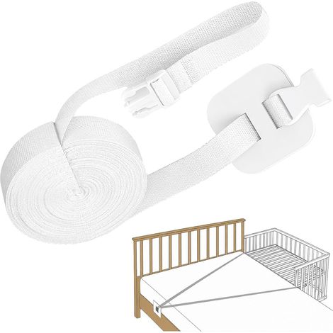 Fixation pour lit d'appoint, 8 m, sangle universelle pour lit d'appoint, lit d'appoint, lit parent, sangle pour lit bébé, connexion sans espace, pour lit d'appoint, berceau (8 m) (1/5)