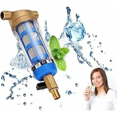 Pré-filtre lavage à contre-courant ménage toute la maison filtre à eau du robinet interface 4 points avec grattage (1/3)