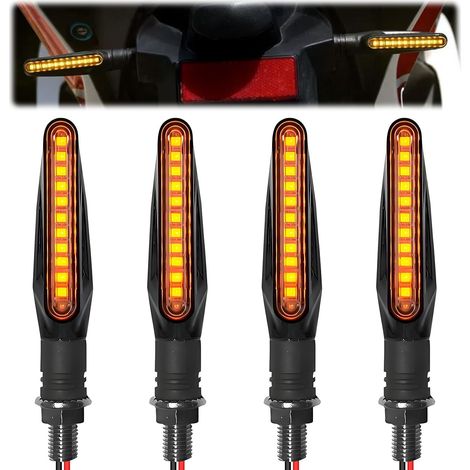 Clignotant Moto LED 12 V Clignotants Indicateurs Flowing Mode Lumières Universels pour Scooter Quad Cruiser Off Road (1/5)