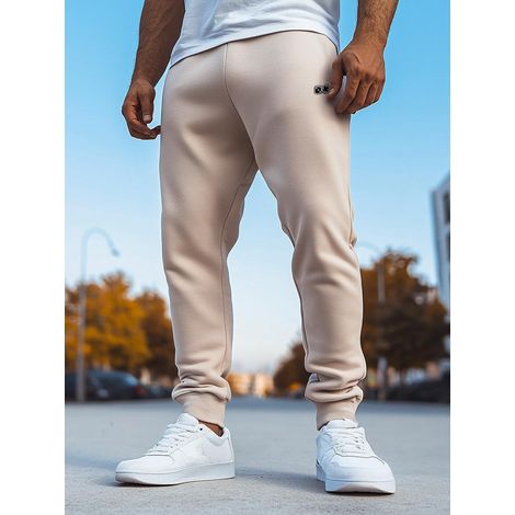 Pantalon de survêtement Lucky Dice Small Dice XL pour homme, beige clair/noir (1/5)