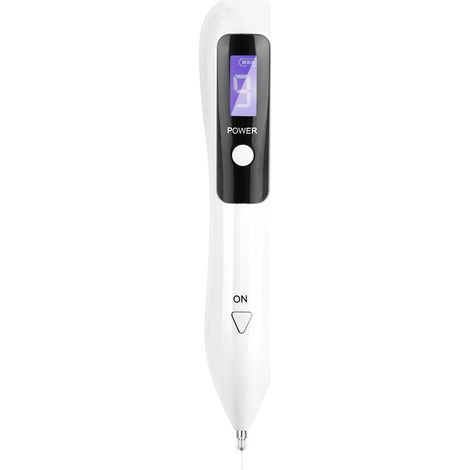 Stylo électrique portable d'élimination de taches, grains de beauté et tatouages, machine de soin cutané à écran LCD, blanc, épilation douce (1/5)