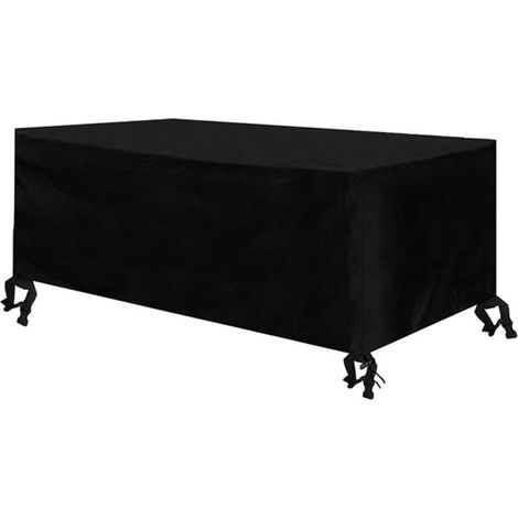 Housse pour meubles de jardin Housse de protection étanche pour table et chaises de jardin Housse de protection pour groupe de sièges Housse de protection Oxford noir 170 x 94 x 70 cm (1/4)