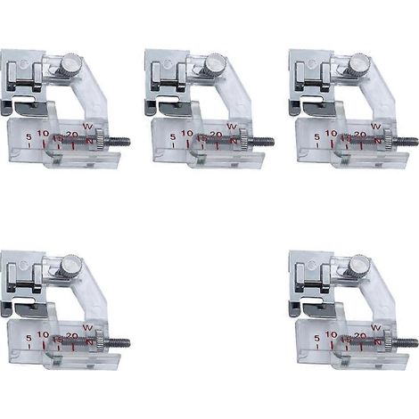 5 pieds-de-biche réglables pour biais, plage de réglage de 5 mm à 20 mm, pour toutes les machines à coudre à tige basse et fixation par bouton-pression (industrielles) - JBMEDIA (1/4)