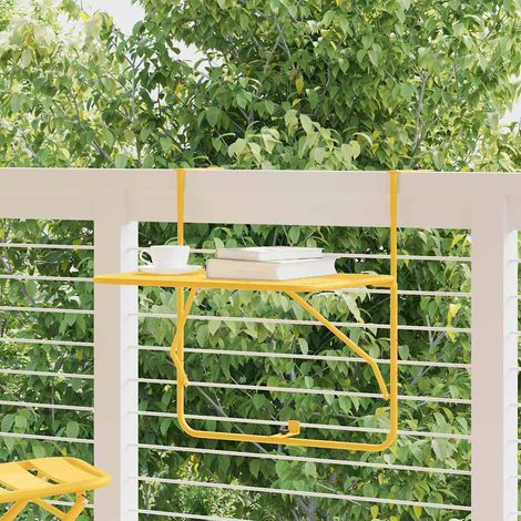 Balkon-Hängetisch Klappbar Senfgelb 60x40 cm Stahl vidaXL248067 (1/5)
