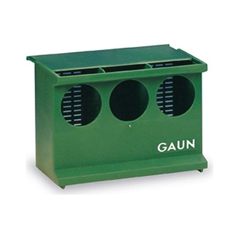 GAUN Comedero Tolva para Palomos, 3 huecos, Verde, Capacidad 1 kg