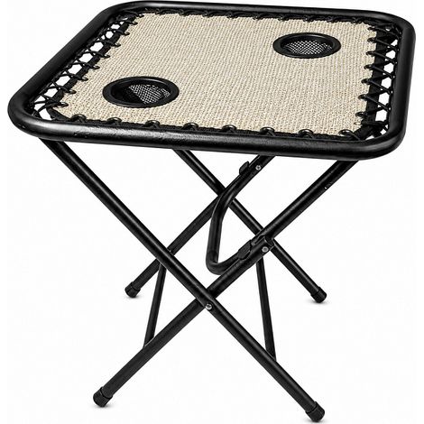 Aga Campingtisch MR51TB – Klapptisch 50x50x50 cm mit 2 Getränkehaltern – faltbar, stabil & wetterfest – kompakt für Camping & Reisen (1/5)